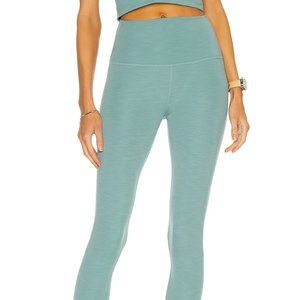 NWT - Beyond Yoga Heather Rib High Waisted Midi Legging - Mermaid Green Heather